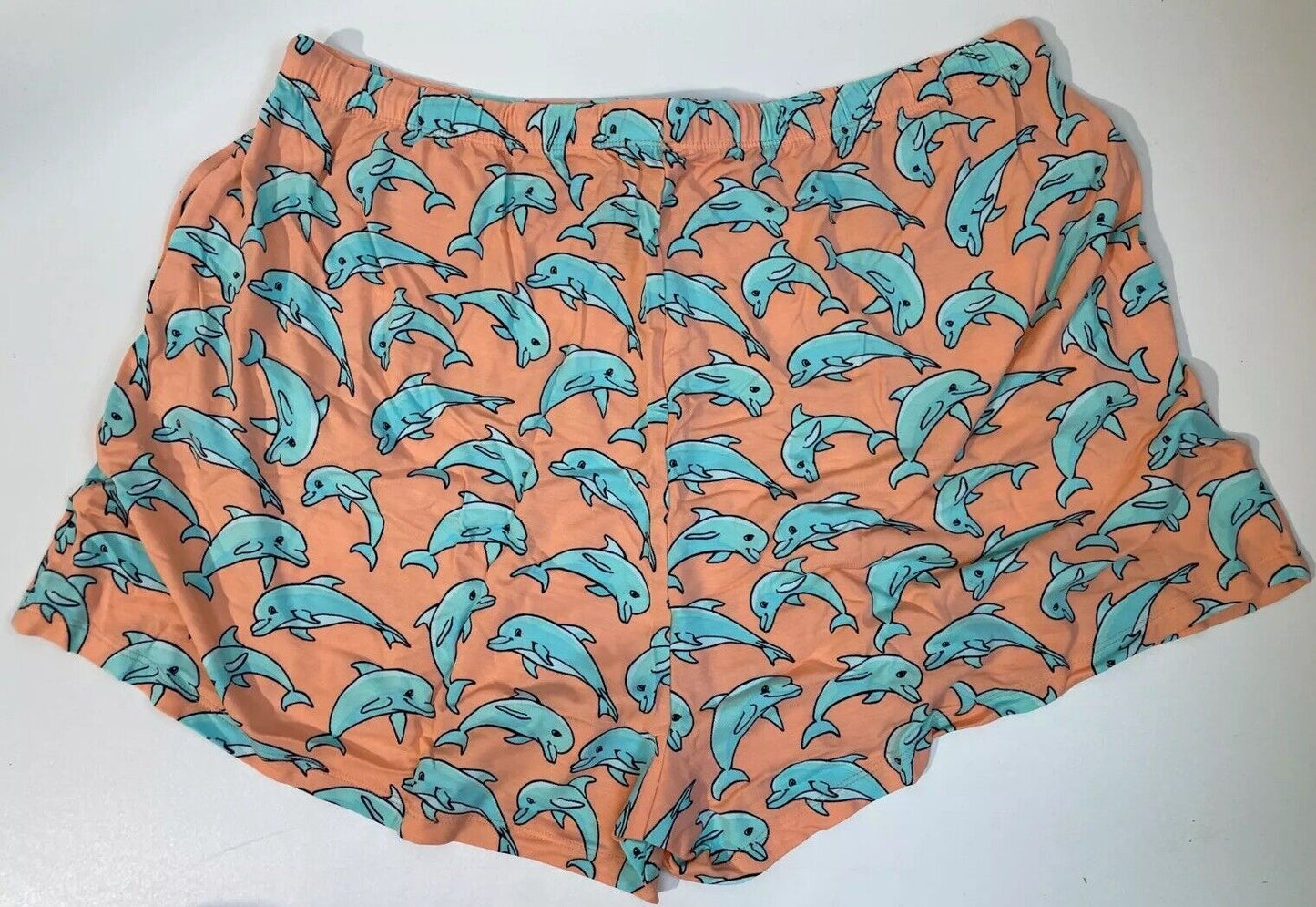 Me Undies Womens XXL Bottlenoses Dolphin Print Modal Shorts Orange W820-DPH