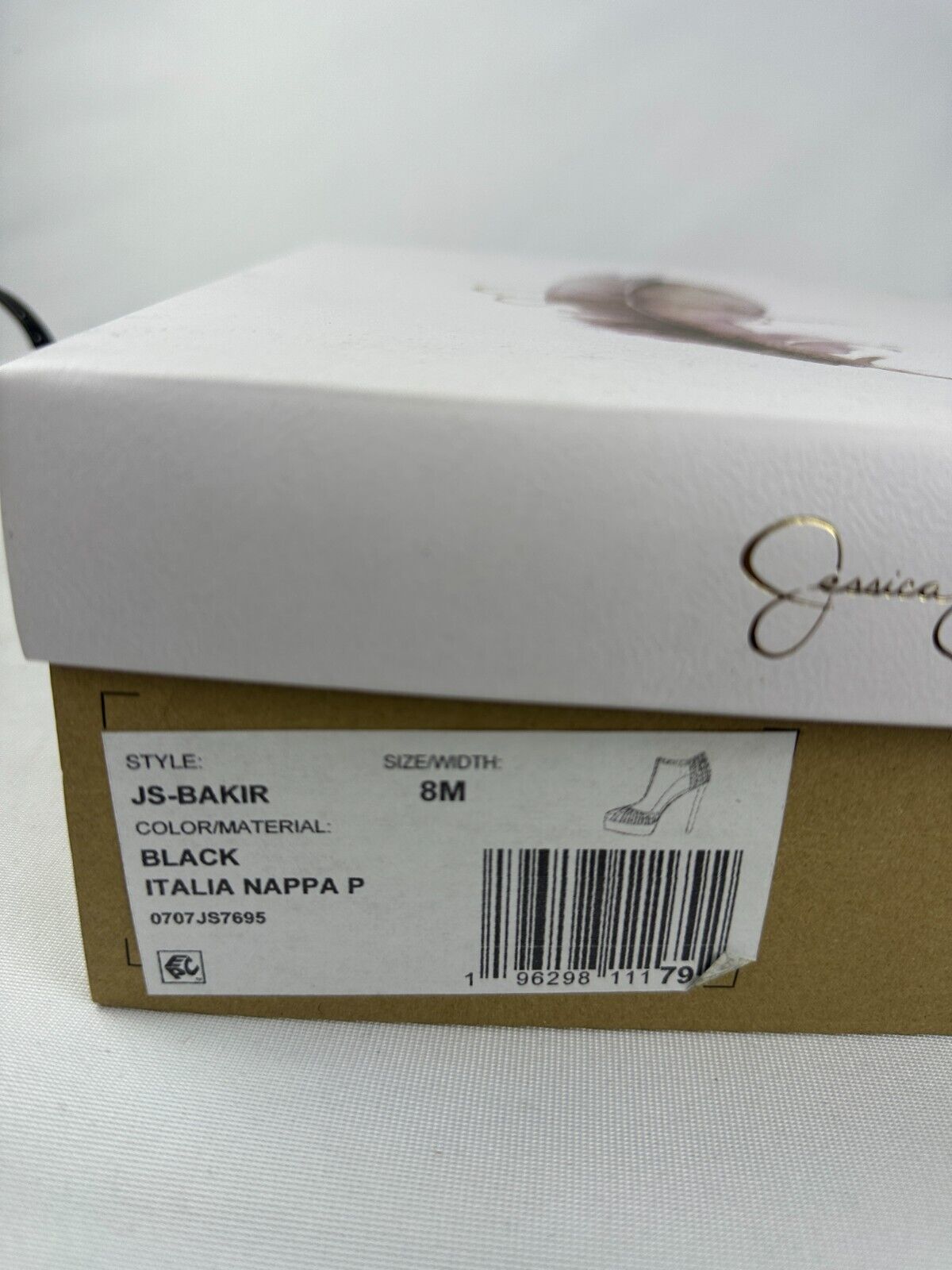 Jessica Simpson Womens 8 Bakir Black Ankle Strap Almond Toe Stiletto Heel