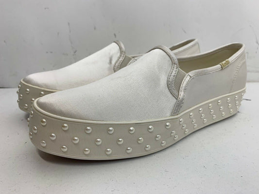 Keds x Kate Spade New York Womens 6.5 White Bridal Triple Decker Shoes Pearl Fox