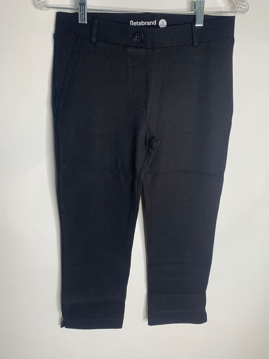 Betabrand Womens PS SP Black Crop Two Pocket Dress Pant Yoga Pant