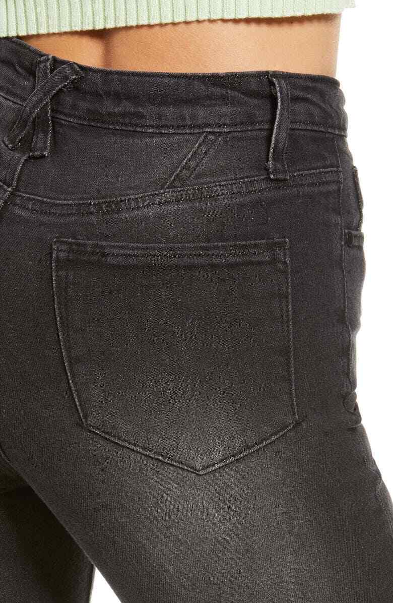 Bp. Womens 24 Black Wash High Waist Crop Straight Leg Jeans NWT Nordstrom