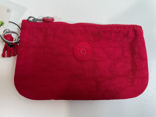 Kipling Creativity Large Pouch Purse Wallet 3-Compartment Nylon Red Rouge AC2084