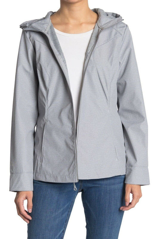 Gerry Womens M Riley Bonded Jersey Jacket Soft Shell Zip Up Metal Cork Gray