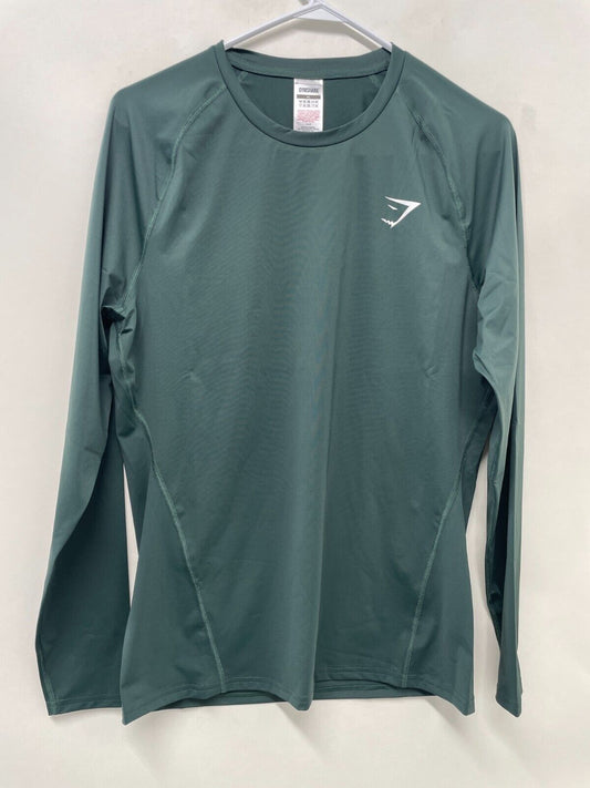 Gymshark Mens XL Element Baselayer Long Sleeve T-Shirt Dark Green A1A1P-EBDJ