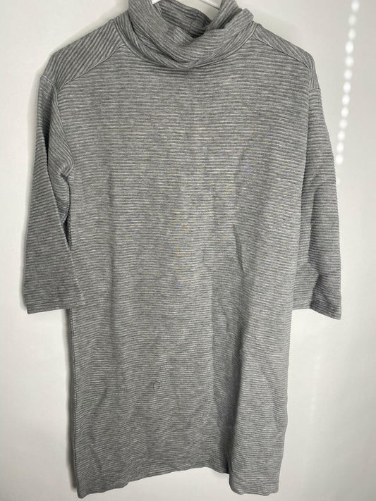 LOFT Womens XSP PXS Muted Grey Heather Funnel Cowl Neck Sweater Ribbed Dress