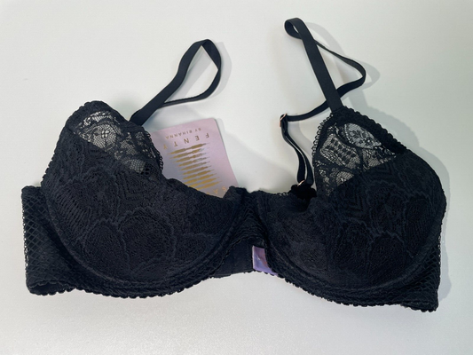 SavageXFenty Womens 34C X-Rated Lace Quarter-Cup Underwired Bra Black BA2356033