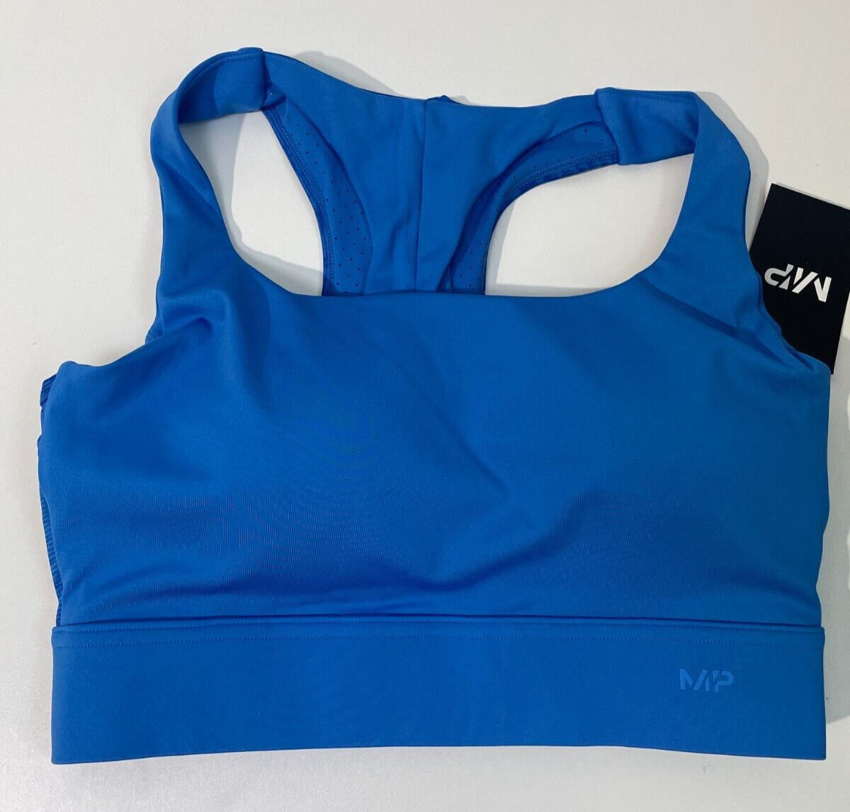 MP Womens M Tempo High Support Racerback Sports Bra Electric Blue MyProtein