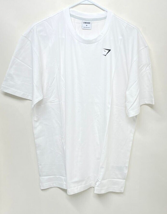 Gymshark Men's XS Oversized Essential T-Shirt White Crew Neck Cotton A1A3E