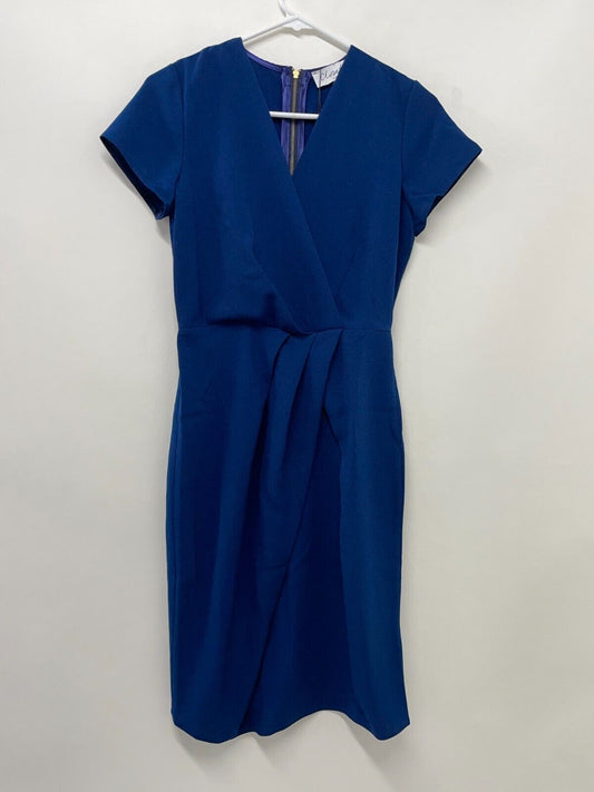 Closet London Women's 4 Cap Sleeve Wrap Mini Pencil Dress Navy Blue D8243 NWT