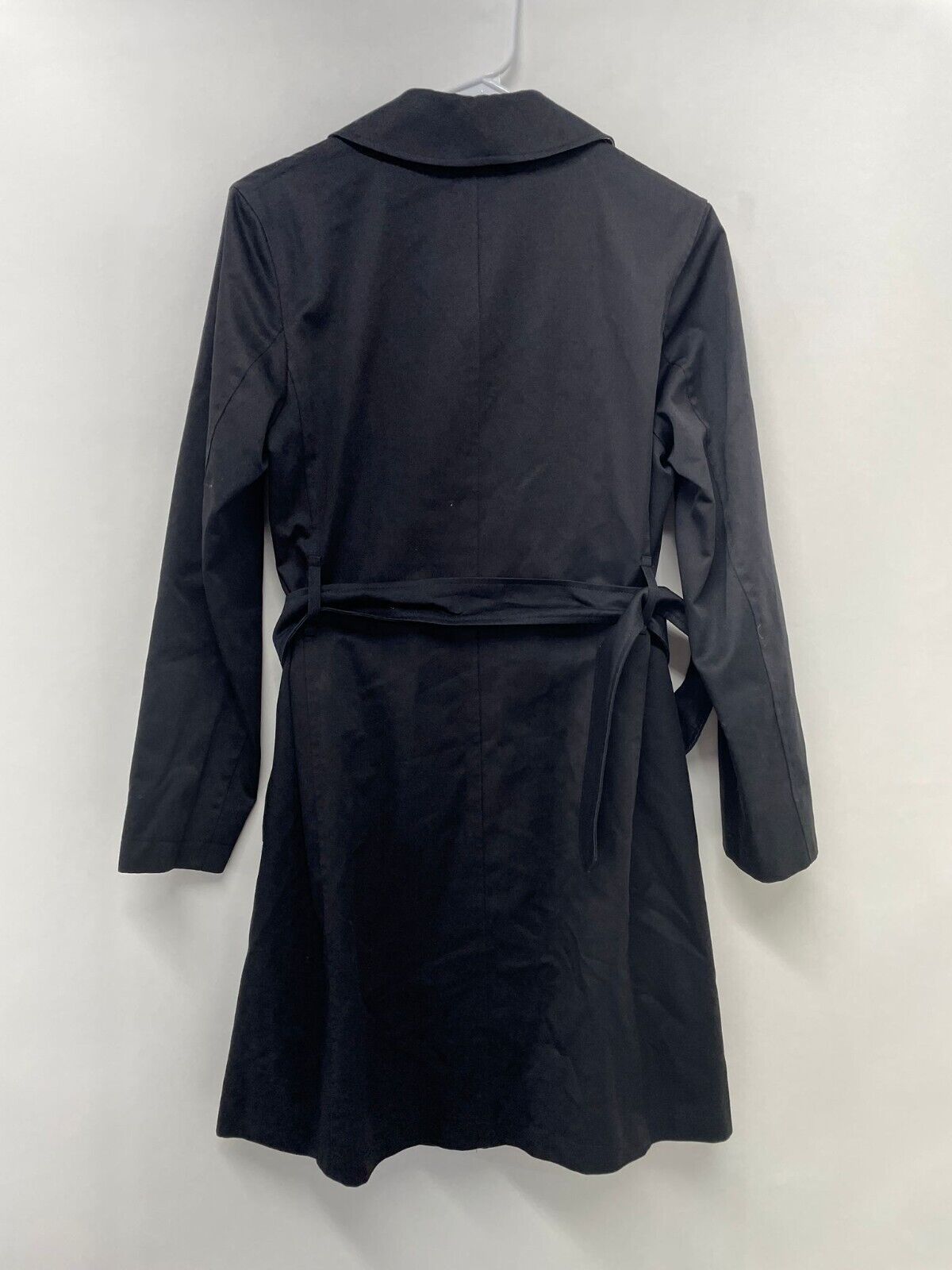 Burberry London Women 2R Black Natasha Belted Trench Coat Long Jacket Nova Check