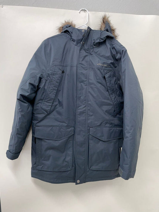 Eddie Bauer Mens M Superior Down Parka Storm Gray Winter Coat Jacket 80/20 650