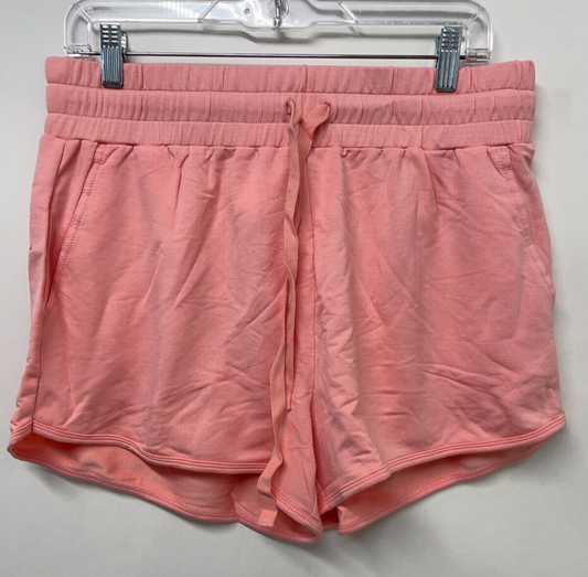 Fabletics Womens L Lounge Terry Gym Short Pink Dust Curved Hem SO2149154-7352