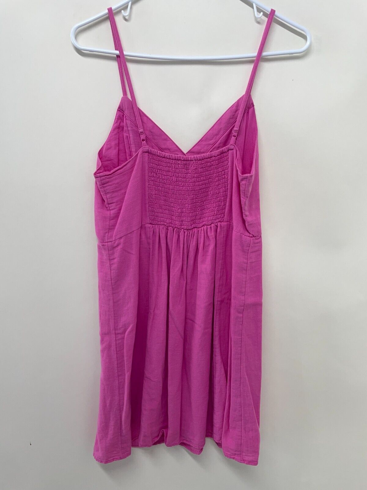 American Eagle Outfitters Womens M Wrap Mini Dress Hot Pink Sleeveless Button Up