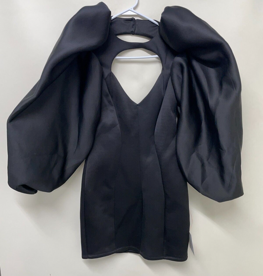 ASOS Design Womens 6 Extreme Shoulder Open Back Mini Dress Black 119419035