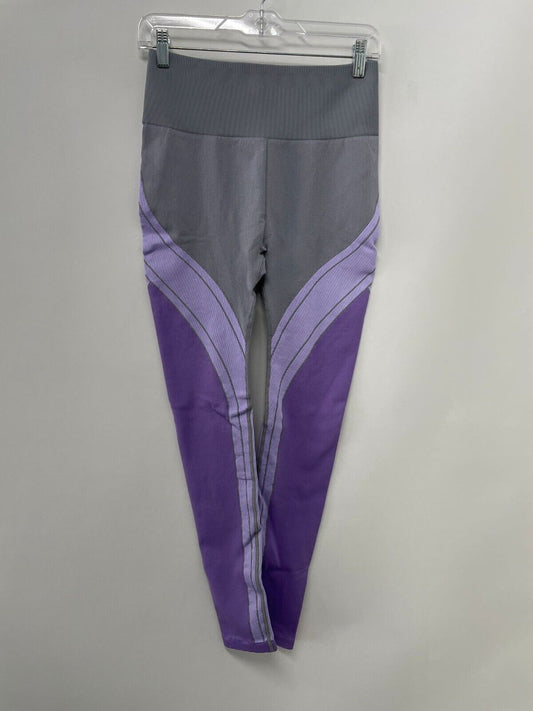 Fabletics Womens L High Waisted Seamless Colorblock Legging Frosted Lilac Gray