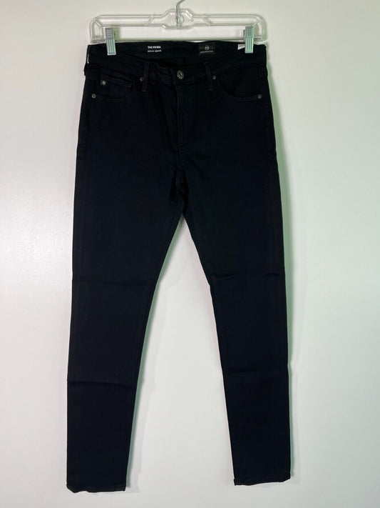 AG Adriano Goldschmied Womens 28R Prima Mid-Rise Cigarette Leg Denim Jeans Black