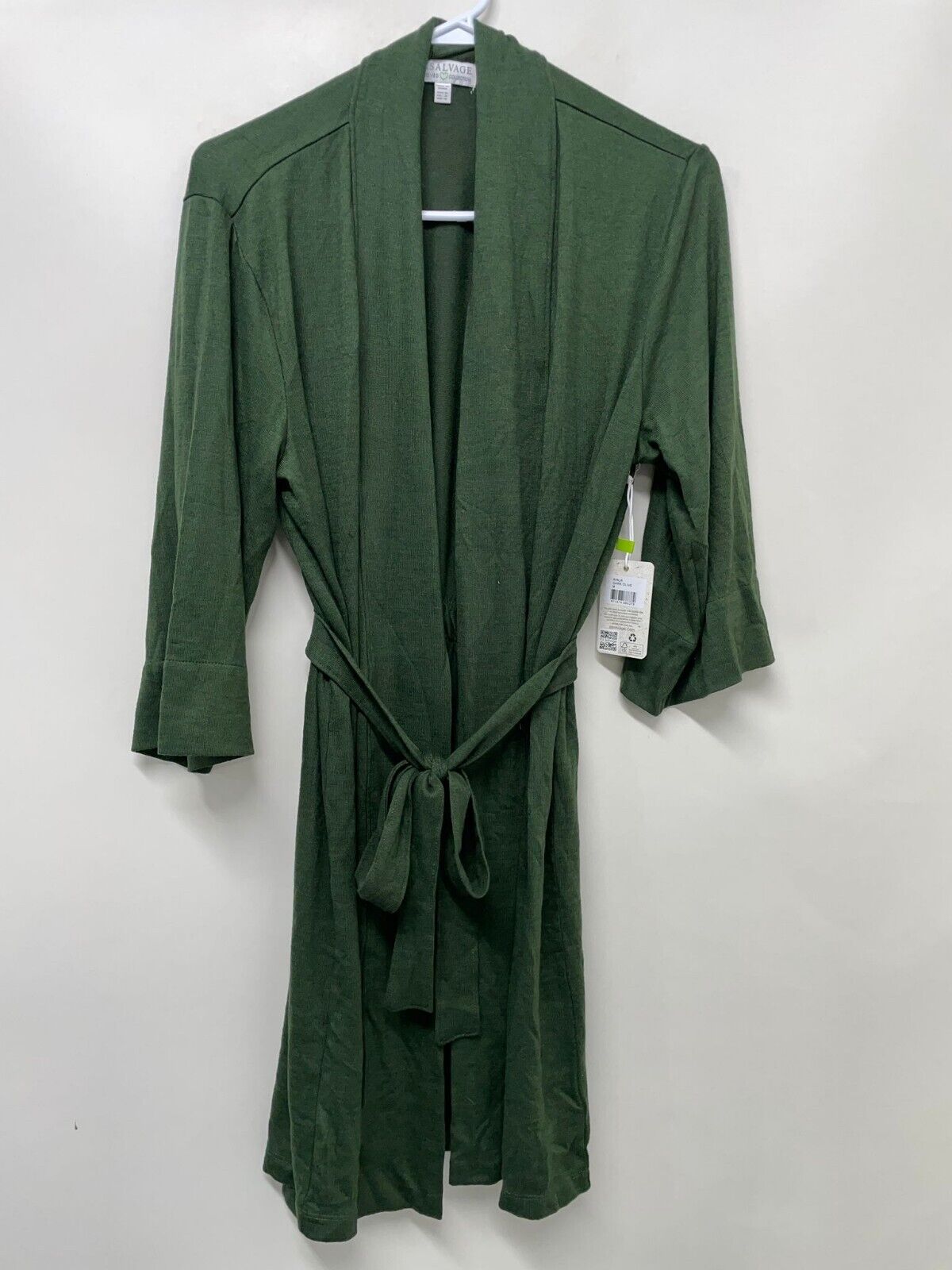 PJ Salvage Womens M Repreve Recycled Fabric Belted Robe Reloved Lounge Green