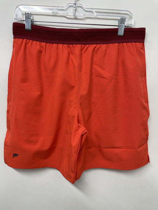 Fabletics Mens M The Fundamental 7" Short Lined Fire Orange Athletic Pull On Gym