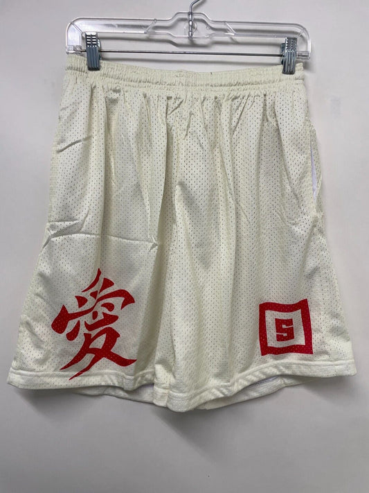 Some Slight Men's XL Anime Devil Fruit Manga Mesh Shorts Cream Gaara SMSLGHT NWT