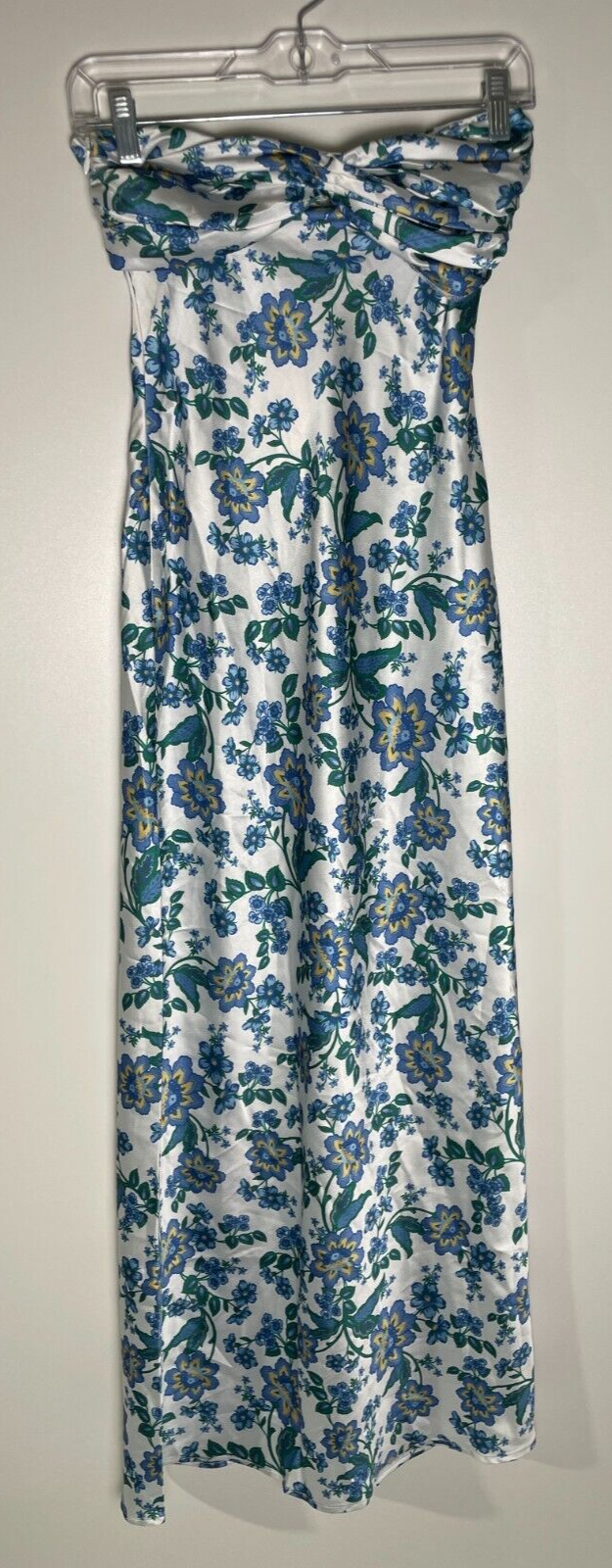 Beginning Boutique Women's 2 Ashley Blue Floral Formal Maxi Dress ED-21-147-BBX9