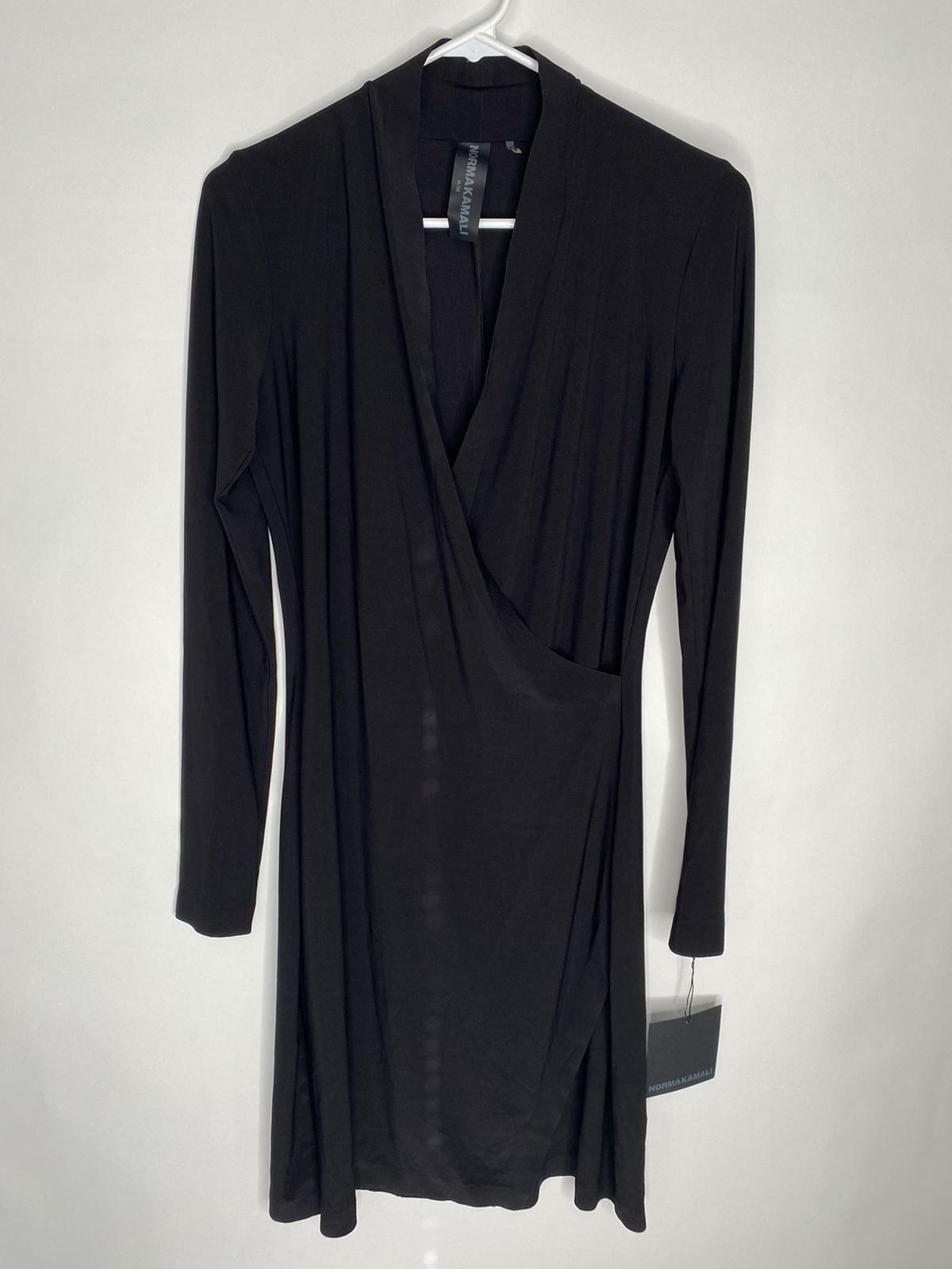 Norma Kamali Womens M Long Sleeve Modern Side Drape Dress