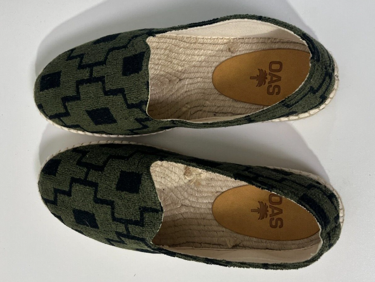 OAS Women's EU43 Machu Terry Cotton Espadrilles Slip On Shoes Green 3020-76