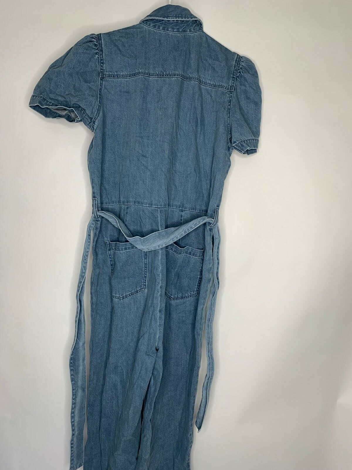 Boyish Jeans Anthropologie Womens M Light Wash Denim Westley Crop Jumpsuit