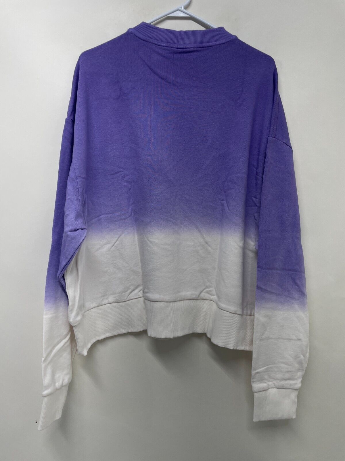 COLLUSION Unisex L Oversized Sweatshirt Reverse Fabric Purple Ombre Pullover NWT