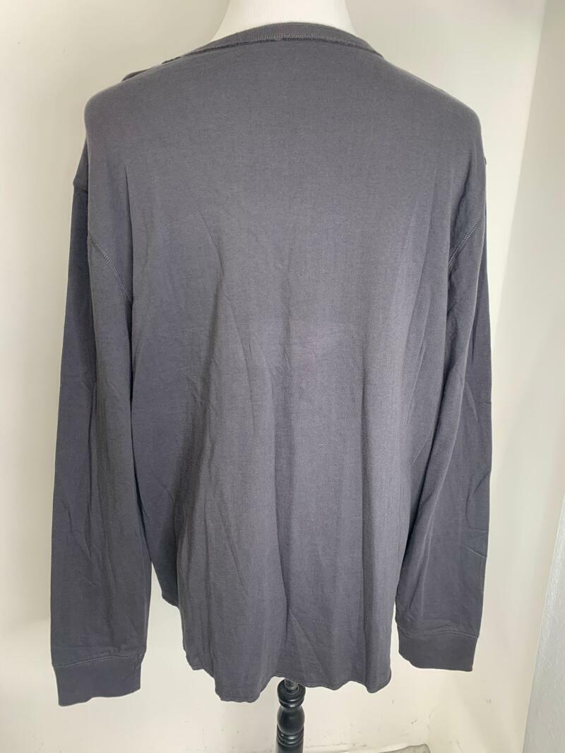 Madewell Mens XXL Doubledown Gray Charcoal Long Sleeve Henley T-Shirt