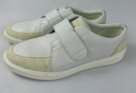 Cole Haan Mens 8.5 Monk Strap Leather City Sneakers White Crosscourt W21760