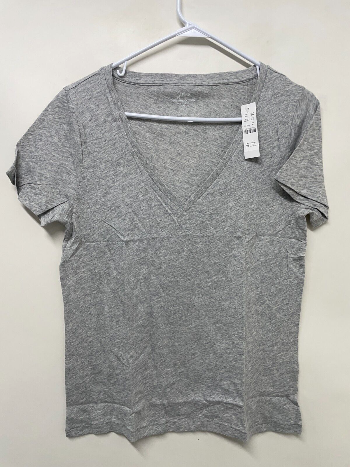 J. Crew Lot of 3 Womens M New Vintage Cotton V-Neck T-Shirt Relaxed Linen Gray