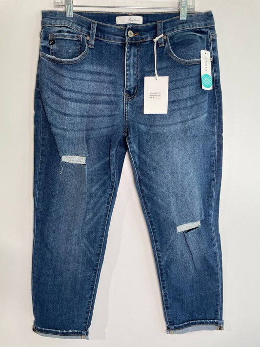 KanCan Womens 30 Marion Mid Rise Cuffed Boyfriend Jeans Medium Stone KC8645M-SF