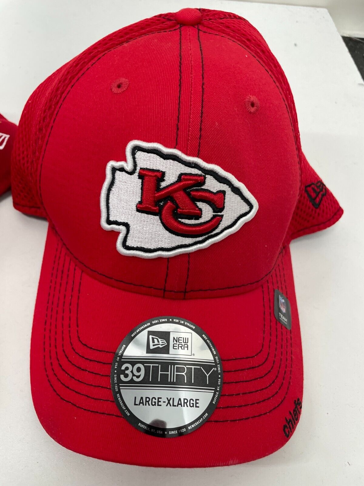 Lot of 2 New Era Mens L-XL Kansas City Chiefs NFL 39Thirty Flex Hat Red