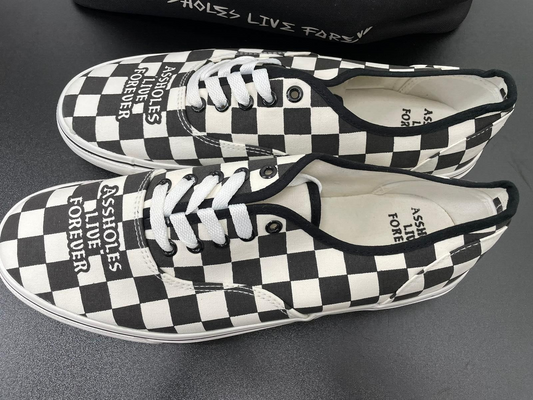 A**holes Live Forever ALF Linda Finegold Mens 11 Checkered Canvas Shoes Sneaker