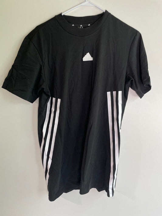 Adidas Mens XS Future Icon 3-Stripes T-Shirt Black Crew Neck Short Sleeve IC8244