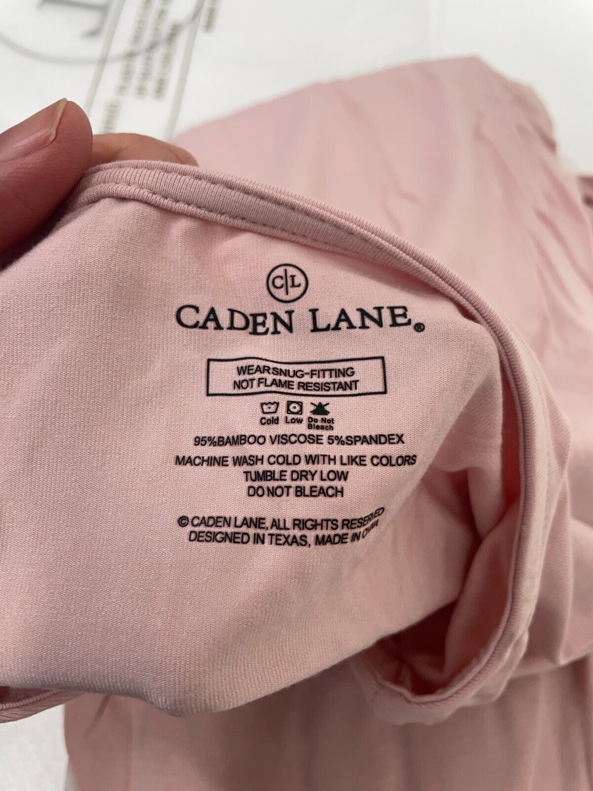 Caden Lane Women's OS Bamboo Knit Maternity Robe Light Rose Crossover Front NEW