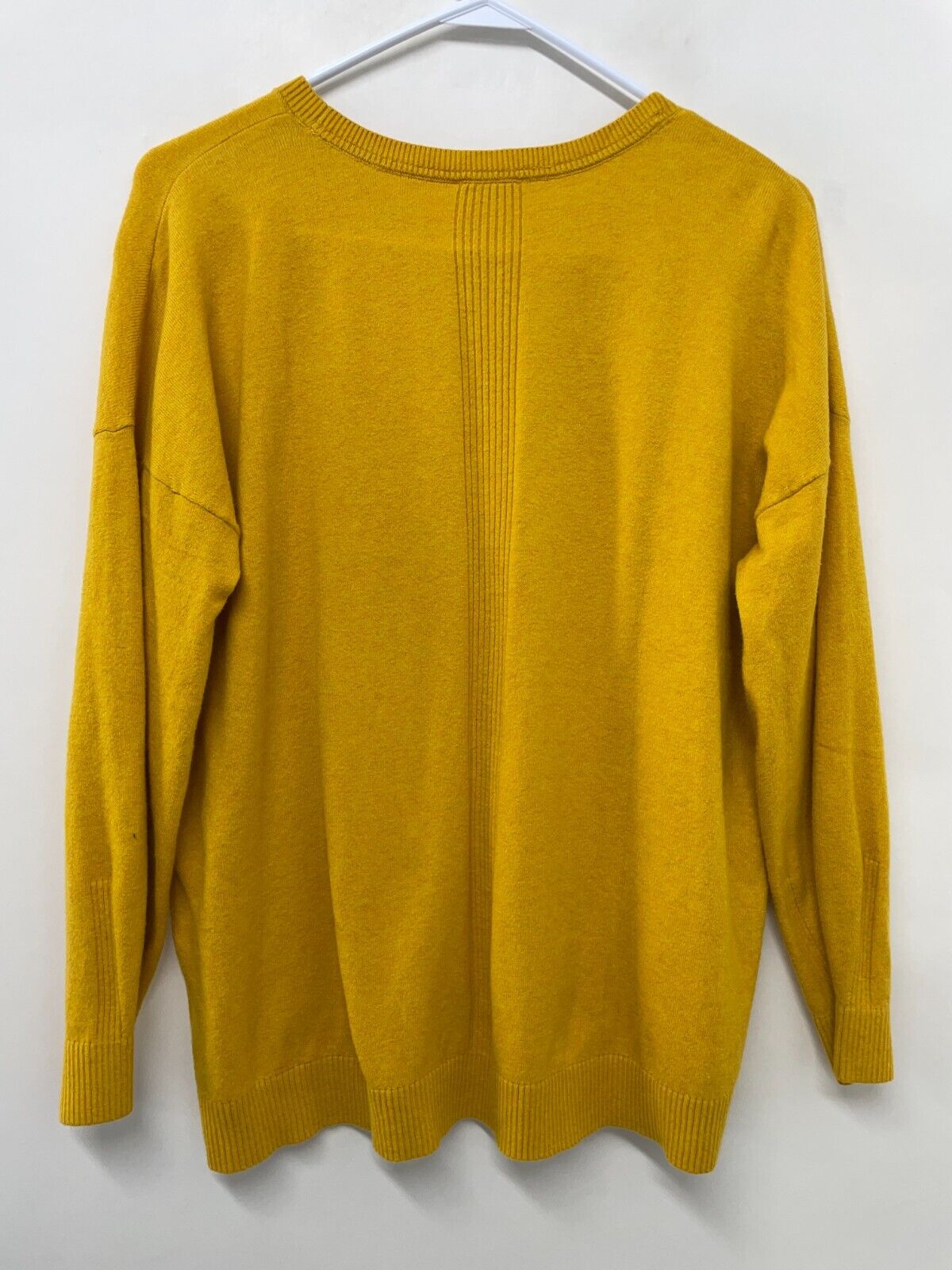 J Jill Womens LP Petite Sweater Mustard Dandelion Pullover Crew Neck Long Sleeve