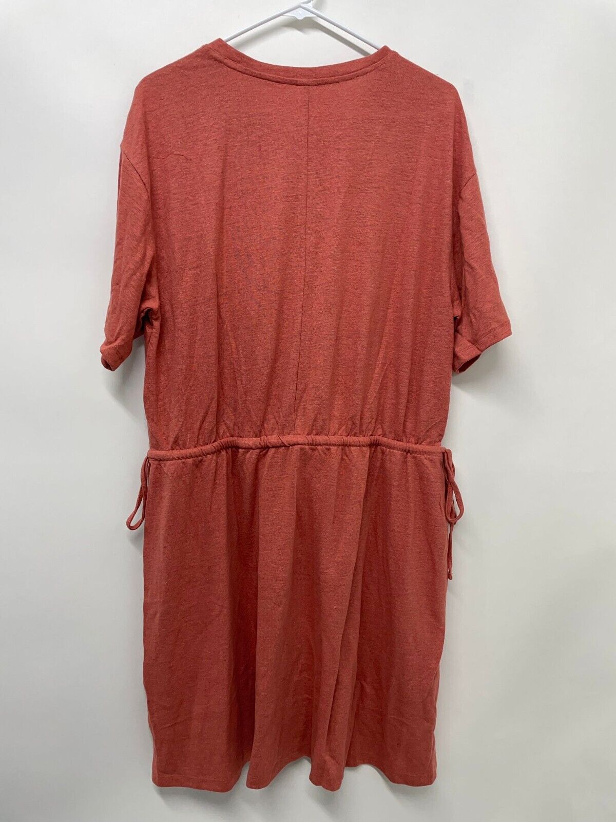 Old Navy Womens XL Waist-Defined Short-Sleeve Linen-Blend Mini Dress Red Basil