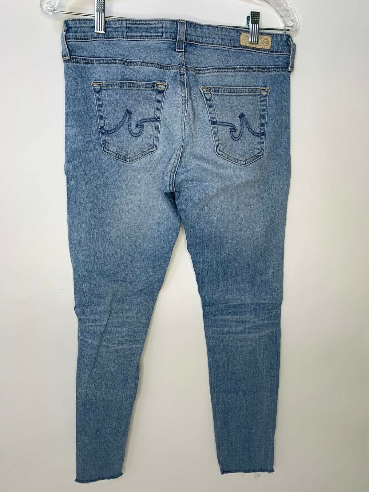 AG Adriano Goldschmied Womens 29R Legging Ankle Jeans 27 Years Aversion Raw Hem