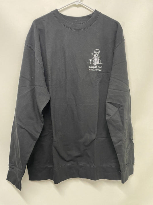 Olivia de Recat Women XXL Chillest Girl in the World Sweatshirt Black Olive