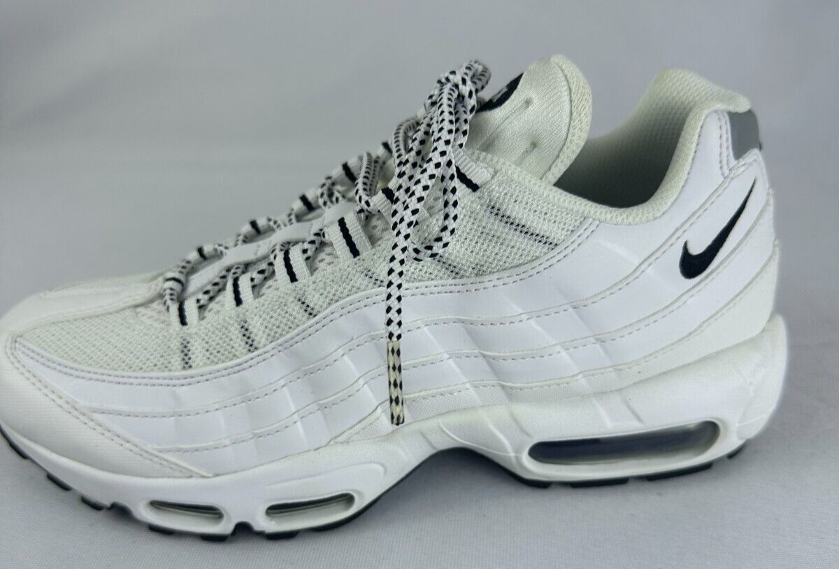 Nike Mens 8 Air Max 95 'White/Black' Running Shoes Sneakers 609048 