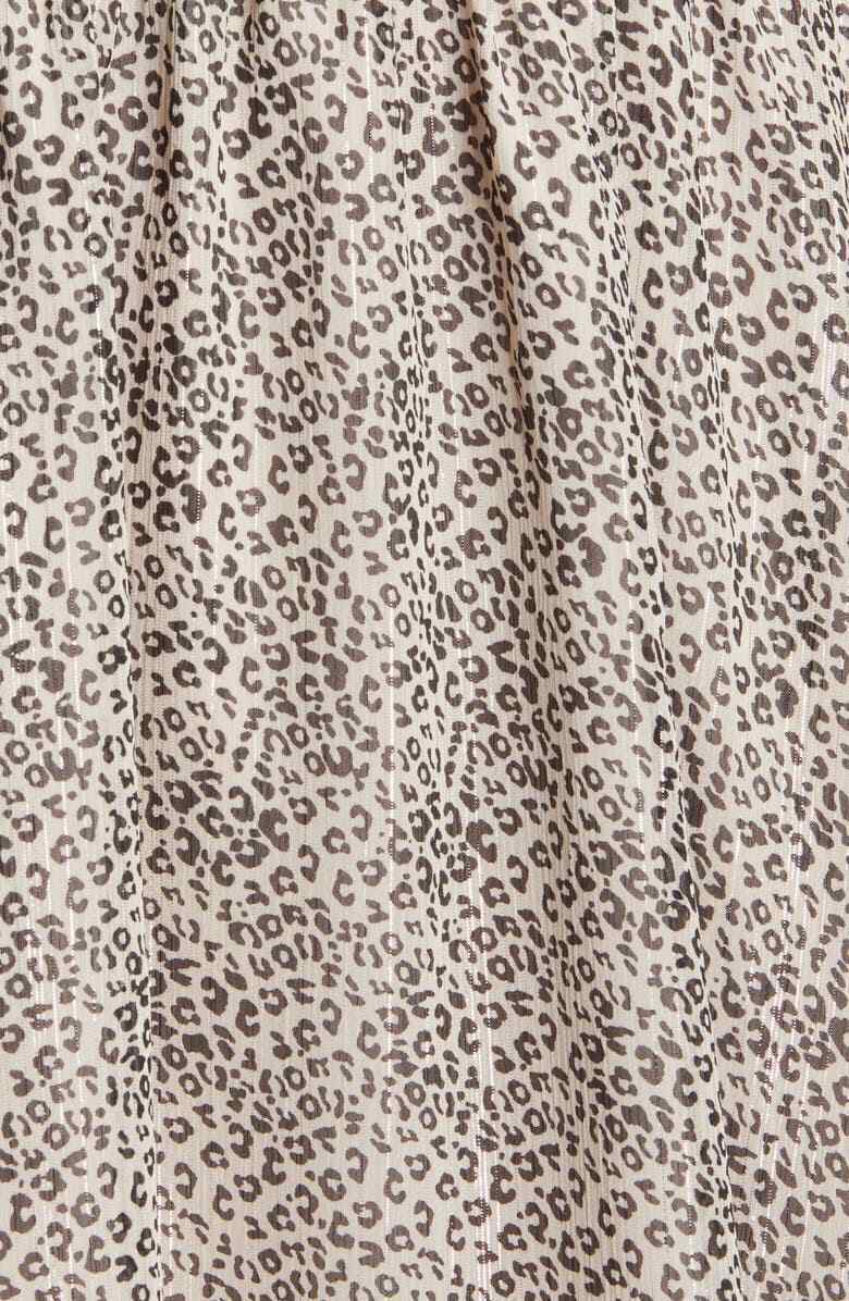 Wayf x BFF Womens M Cheetah Stripe Laura Smocked Waist Long Sleeve Mini Dress