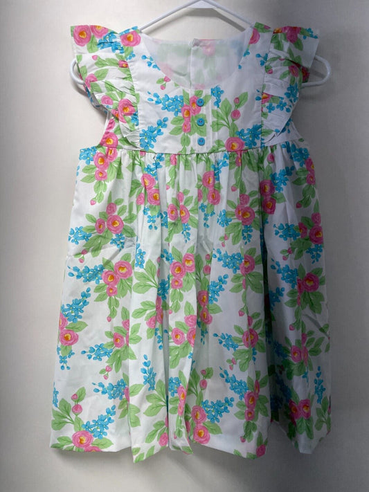 Eleanor Rose Kids 14-16 Blue Garden Surprise Dress White Easter Floral Print