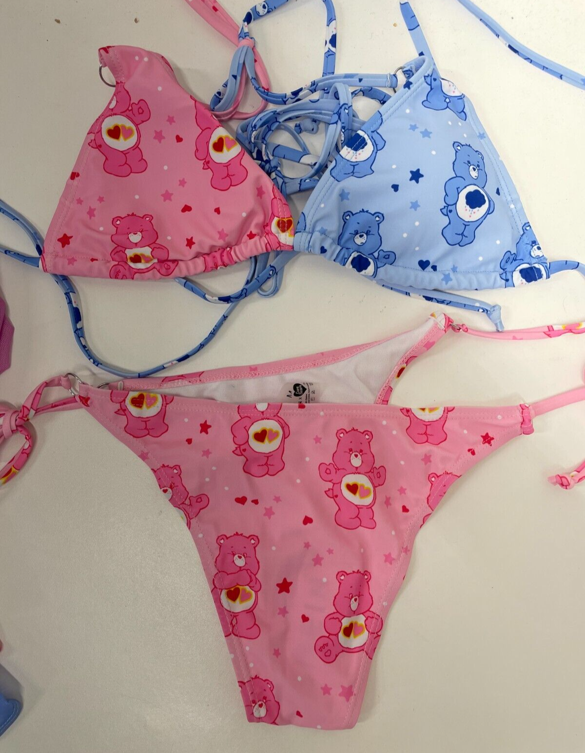 SHEIN X Care Bears Women's M 5-Piece Cartoon Graphic Bikini Swim Set Coverup NWT