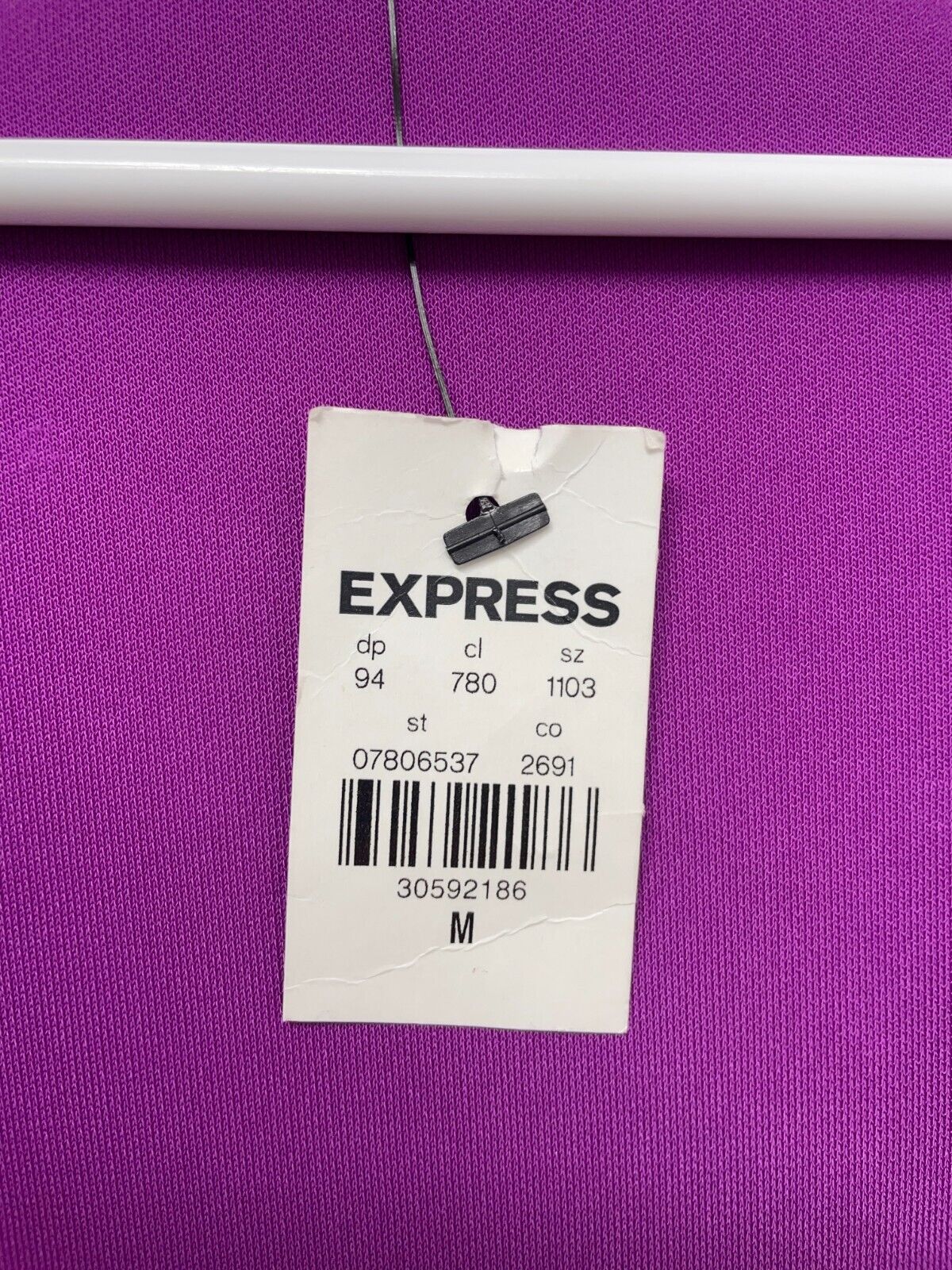Express Women's M Draped V-Neck Strong Shoulder Mini Dress Purple Crush NWT