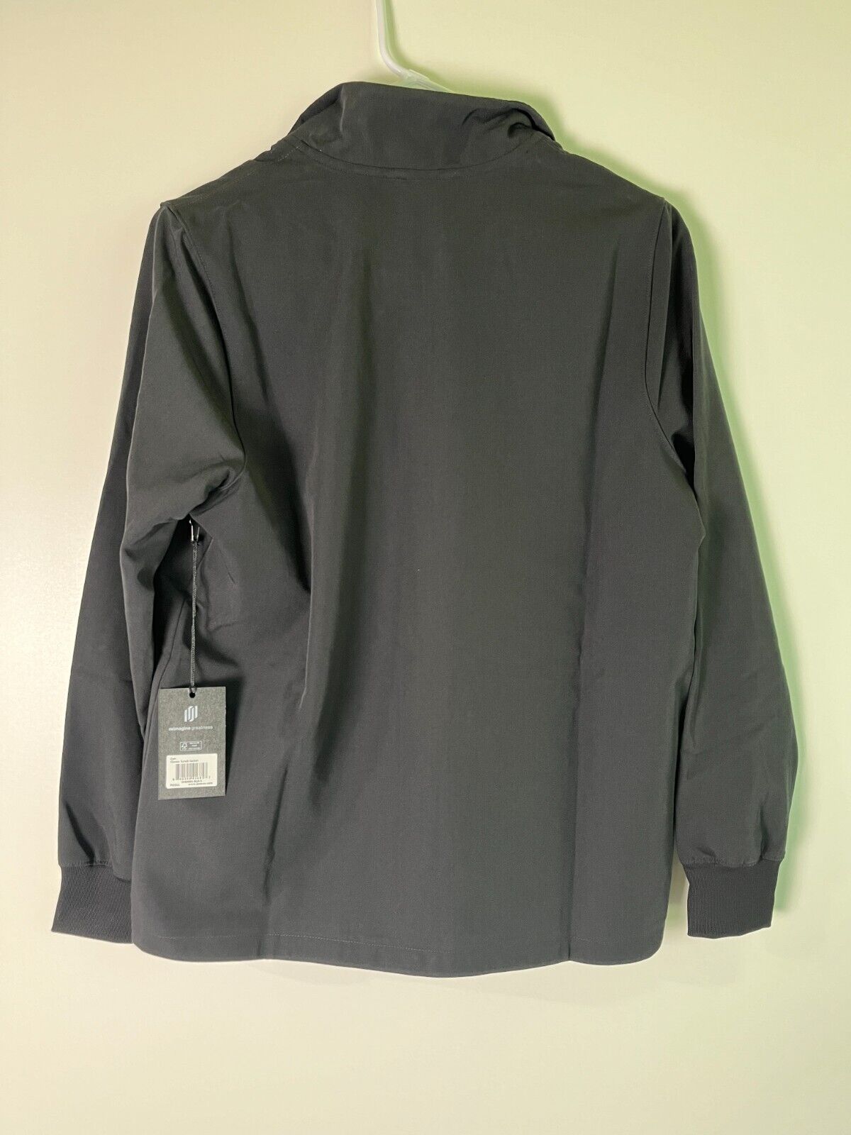 JAANUU Women's S Ceri Essential 6-Pocket Full Zip Scrub Jacket Black W60001
