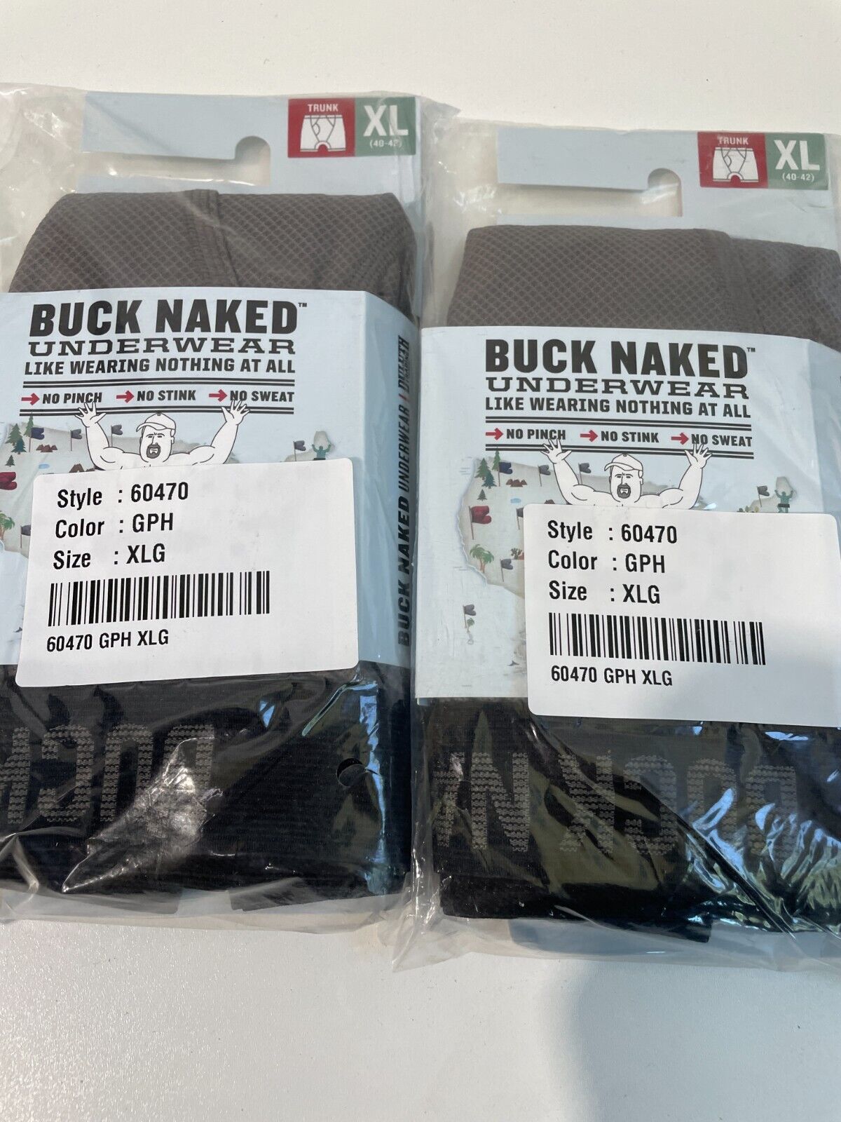 Lot of 2 Duluth Trading Co Mens XL Go Buck Naked Performance Trunks Gray 60470