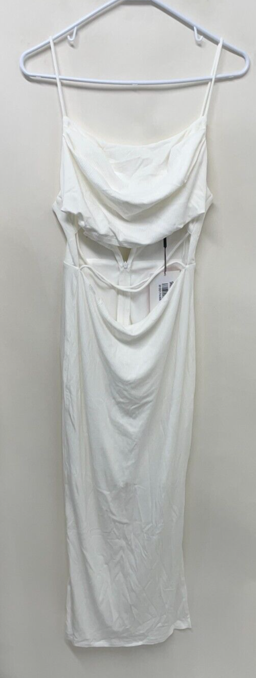 Hello Molly Womens L Livin Bright Strappy Cut Out Maxi Dress White SR0387D