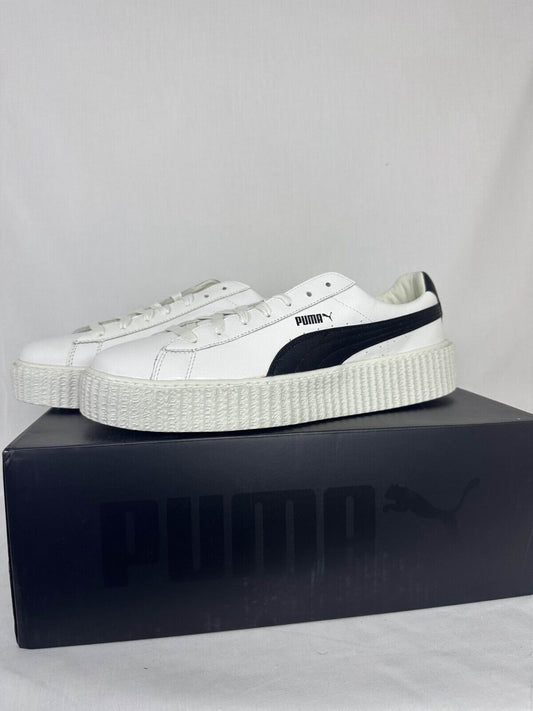 Puma by Rihanna Fenty Mens 12 Creeper Sneakers Leather White Black 364462-01