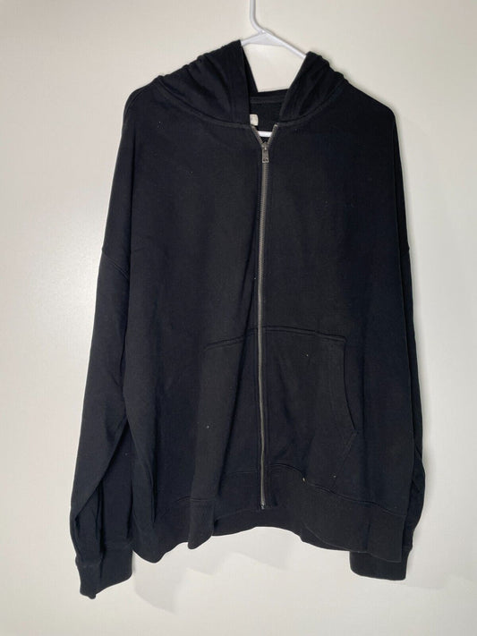 Aeropostale Women's XXL Essentials Fleece Full Zip Hoodie Black Unisex 4282 Men